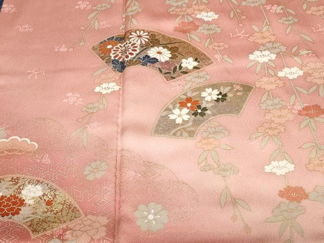 平和屋着物■訪問着 地紙枝垂れ花文 暈し染め 金彩 正絹 逸品 CABF9791ev