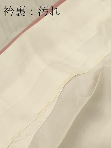 平和屋着物■江戸小紋 作家物 万筋 薄紅色×生成り色 ロング丈 正絹 逸品 DABF6063zy
