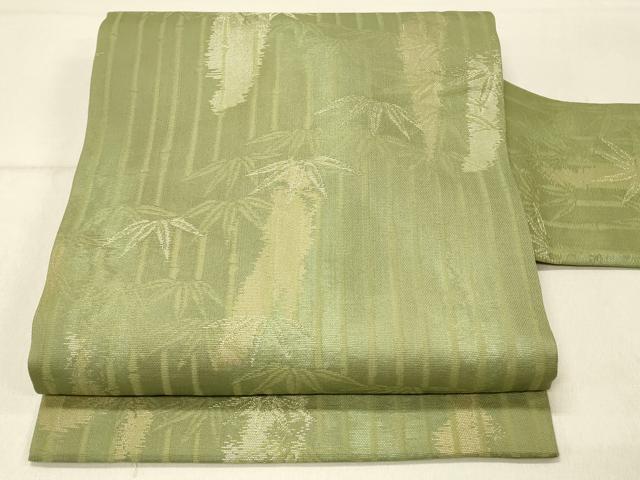 平和屋着物◎九寸名古屋帯 笹竹文 正絹 逸品 DABF6781qp