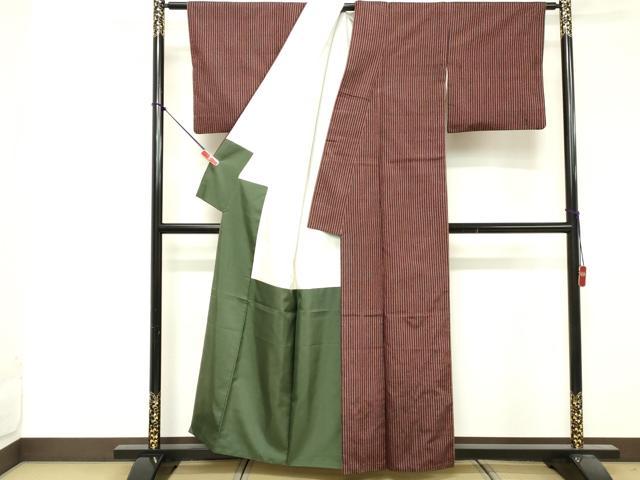 平和屋着物■上質な紬 間道 正絹 逸品 DABF9576cd