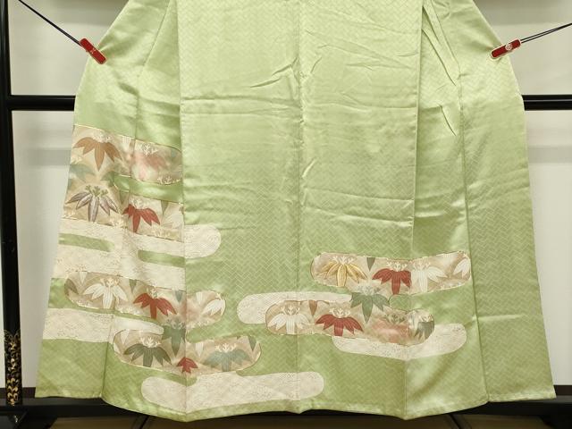 平和屋着物■訪問着 駒刺繍 エ霞花文 金彩 正絹 逸品 DABF9562cd