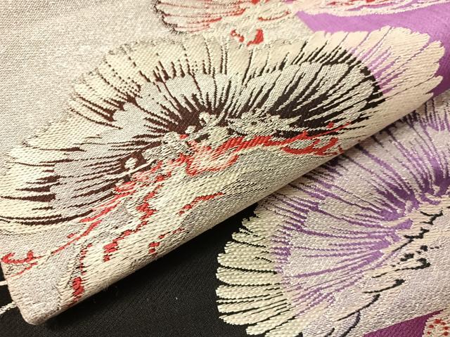 平和屋着物●アンティーク 大正ロマン 九寸名古屋帯 松 銀糸 正絹 逸品 CABG7790vp