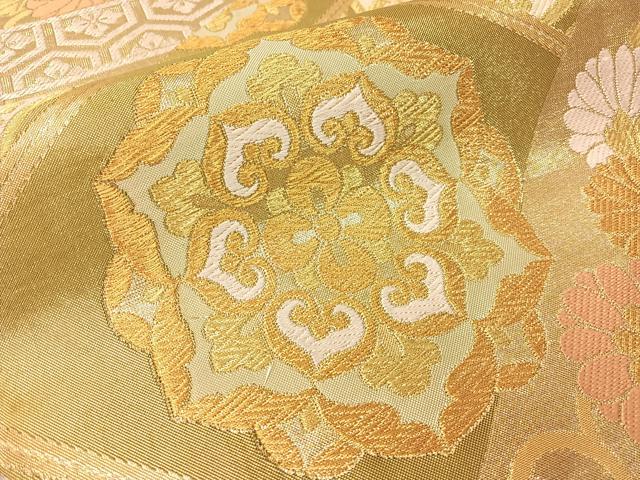 平和屋着物●西陣 川島織物 六通柄 本袋帯 吉祥花文 金銀糸 正絹 逸品 CABG7788vp