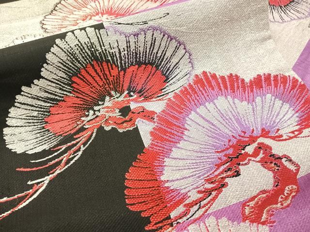 平和屋着物●アンティーク 大正ロマン 九寸名古屋帯 松 銀糸 正絹 逸品 CABG7790vp