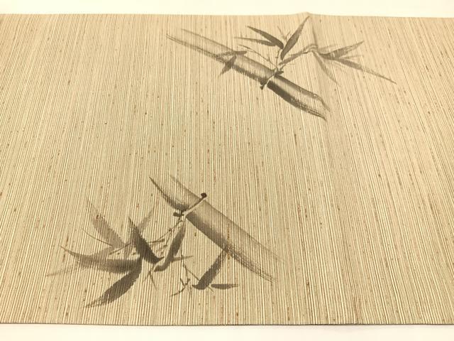 平和屋着物●日本画家 水嶋征夫 両面 太鼓柄袋帯 手描き ぜんまい紬 すずめ 正絹 逸品 CABG7835vp