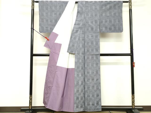 平和屋着物■上質な紬 格子 正絹 逸品 未使用 DABF9642cd