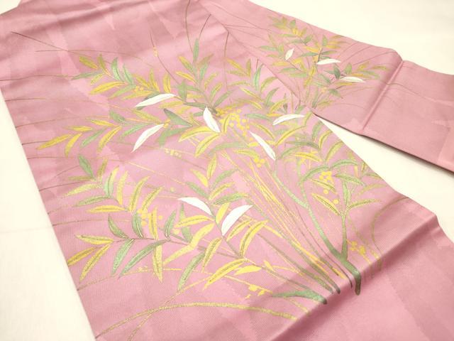 平和屋着物◎九寸名古屋帯 刺繍 南天文 金彩 正絹 逸品 DABF0153ea