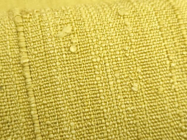 平和屋本店●極上 浦野理一 経節紬 九寸名古屋帯 刈安色地 逸品 DZAB7061kh6