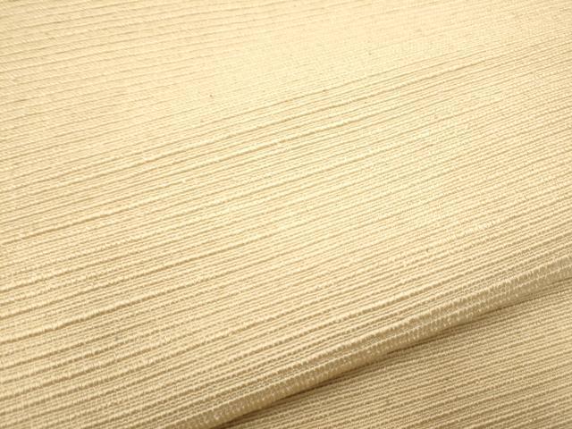 平和屋着物●八寸名古屋帯 信州紬 色無地 浅黄色 正絹 逸品 CABG8919hy