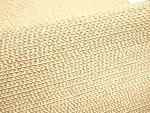平和屋着物●八寸名古屋帯 信州紬 色無地 浅黄色 正絹 逸品 CABG8919hy