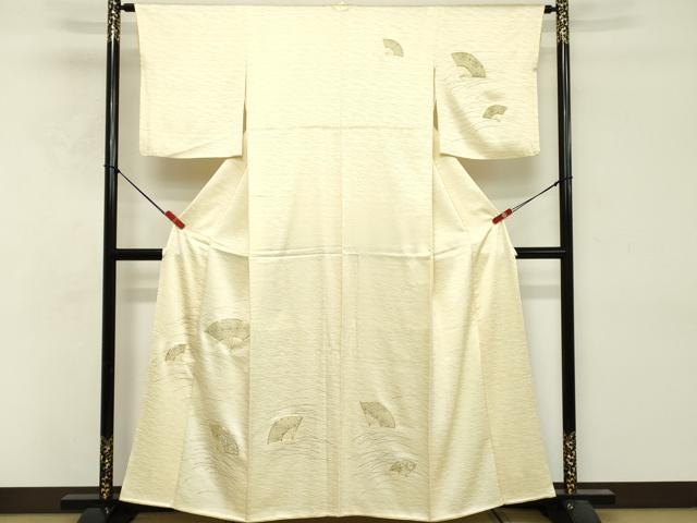 平和屋着物■訪問着 駒刺繍 扇面花文 金彩 正絹 逸品 DABF9682cd