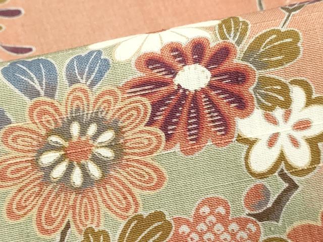 平和屋着物■上質な小紋 紬地 草花文 暈し染め 正絹 逸品 未使用 DABF9679cd