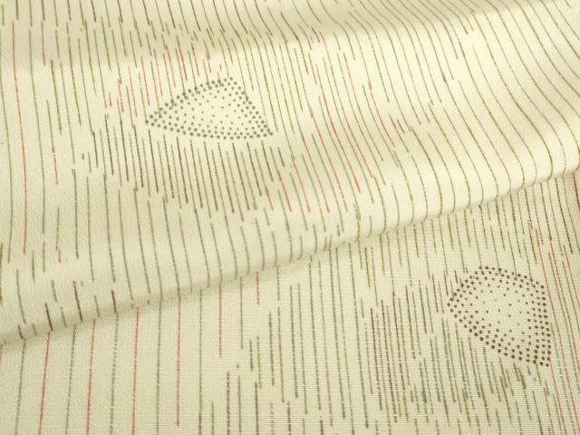 平和屋着物▽上質な紬 単衣 幾何学文 正絹 逸品 DABE4973az