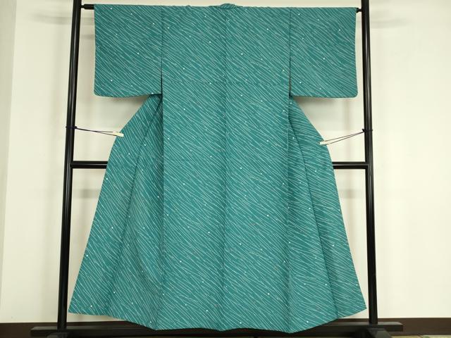 平和屋着物▽小紋 単衣 変わり斜線文 洗える着物 DABE4958az