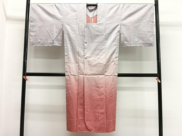 平和屋着物∞西陣 道行コート 雨コート 単衣 霞文 ロング丈 反端付き 正絹 逸品 未使用 CABG3916ua