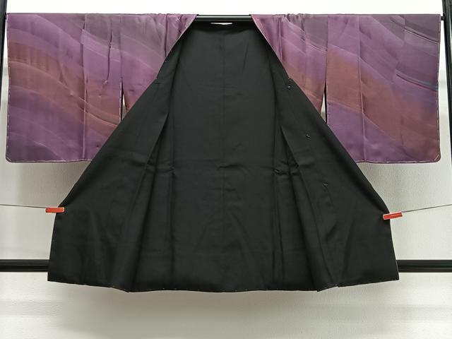 平和屋着物∞道行コート リバーシブル 霞文 正絹 逸品 未使用 CABG3949ua