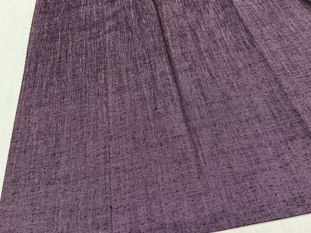 平和屋着物∞道中着 単衣 紬地 滅紫色 ロング丈 正絹 逸品 CABG3960ua