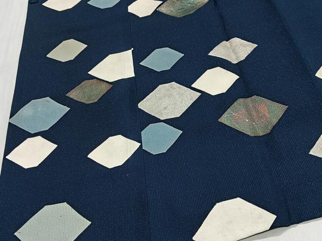 平和屋着物∞道行コート 抽象文様 銀通し地 正絹 逸品 CABG3926ua