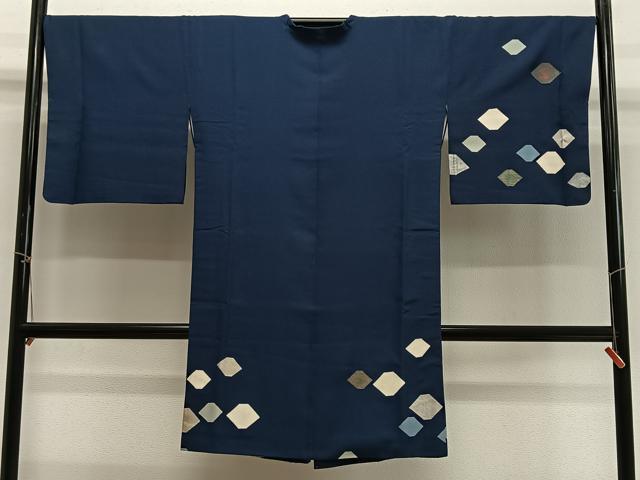 平和屋着物∞道行コート 抽象文様 銀通し地 正絹 逸品 CABG3926ua