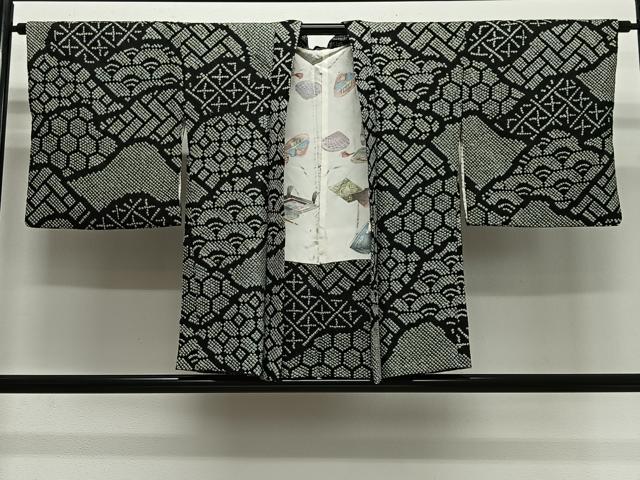 平和屋着物∞羽織 総絞り 吉祥文 黒地 正絹 逸品 CABG3937ua