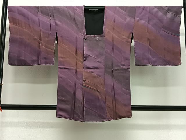 平和屋着物∞道行コート リバーシブル 霞文 正絹 逸品 未使用 CABG3949ua