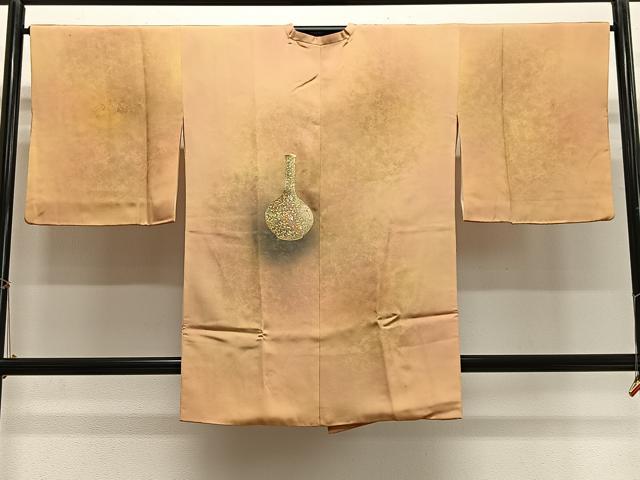 平和屋着物∞人間国宝 福田喜三郎 道行コート 陶器花文 暈し染め 金銀彩 正絹 逸品 CABG3939ua