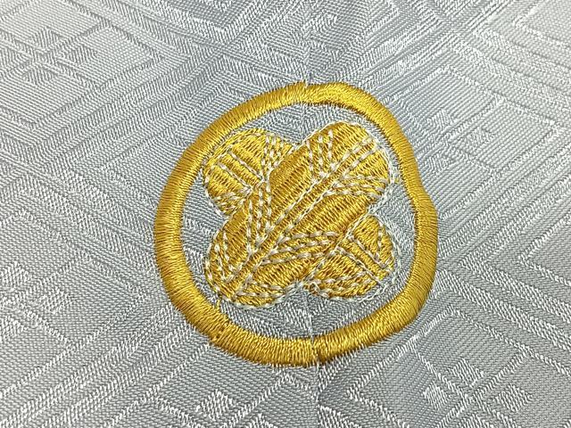 平和屋着物∞男性 羽織 色紋付 石地紋 灰黄緑色 洗える着物 CABG3959ua