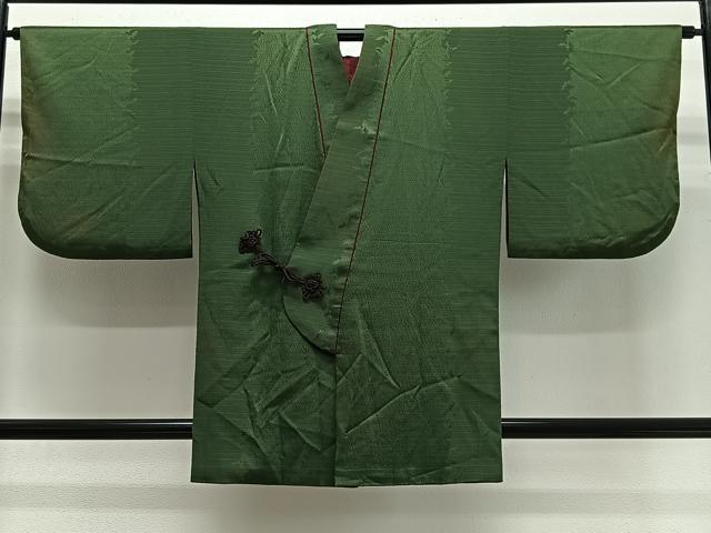 平和屋着物∞道中着 リバーシブル 老竹色 葡萄茶色 正絹 逸品 CABG3921ua