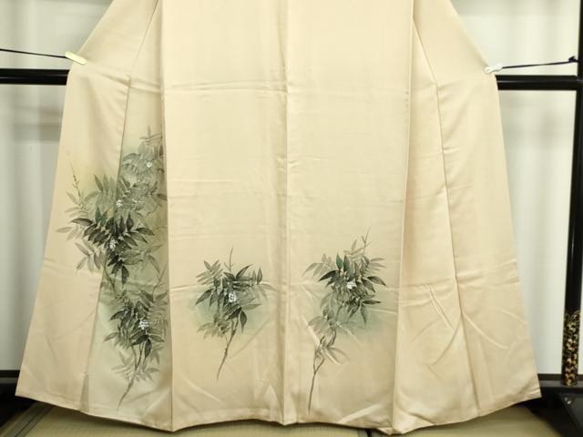 平和屋着物■訪問着 手描き 枝葉文 正絹 逸品 DABF8713sf