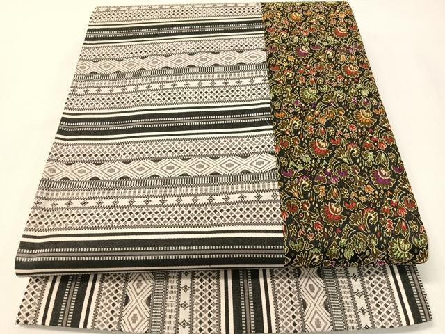 平和屋着物●全通柄袋帯 切嵌 更紗吉祥間道 日本製 正絹 逸品 未使用 CABG7929vp