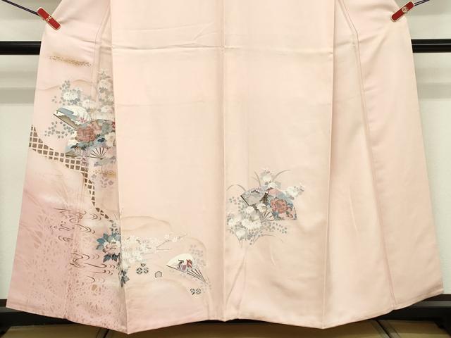 平和屋着物■訪問着 扇面御所車花文 暈し染め 金彩 正絹 逸品 DABF9702cd