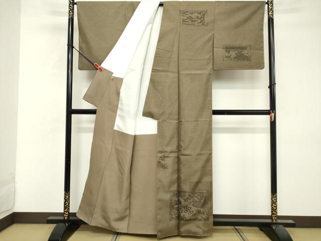 平和屋着物■訪問着 本場大島紬 色紙重ね花文 金彩 正絹 逸品 未使用 DABF9725cd