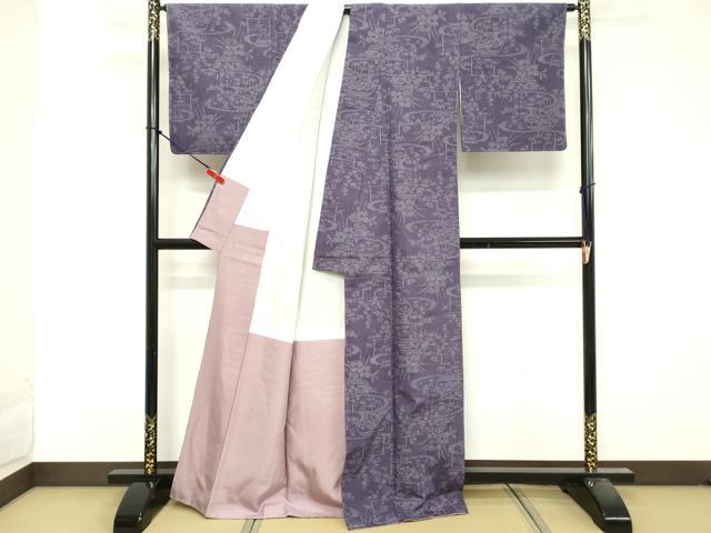 平和屋着物■上質な紬 100亀甲 流水花文 正絹 逸品 未使用 DABF9726cd