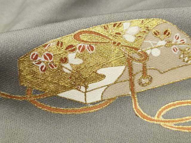平和屋着物■訪問着 駒刺繍 花文箱文 金彩 正絹 逸品 DABF9184qa