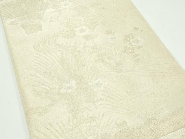 平和屋着物*夏物 六通柄袋帯 秋草文 銀糸 正絹 逸品 CABG7462rv