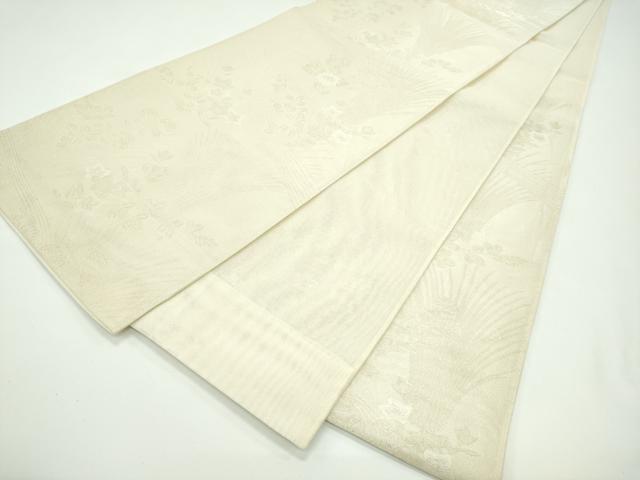 平和屋着物*夏物 六通柄袋帯 秋草文 銀糸 正絹 逸品 CABG7462rv