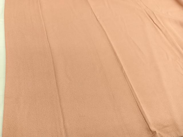 平和屋着物■本草木染作家 圓啓 色無地 花唐草地紋 深支子色 正絹 逸品 BAAX2541hv