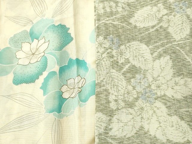 平和屋本店■夏物 小紋 絽 紗 洗える着物 まとめて20点 花柄 手描き 着用可能多数 se4106
