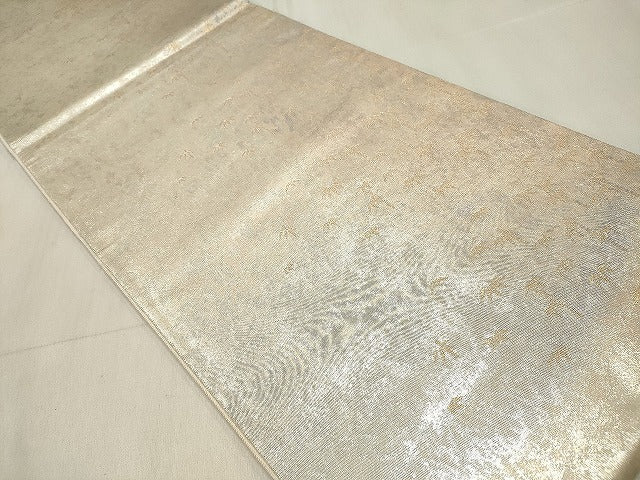 平和屋着物◎六通柄袋帯 笹竹文 金糸 正絹 逸品 DABF0129ea