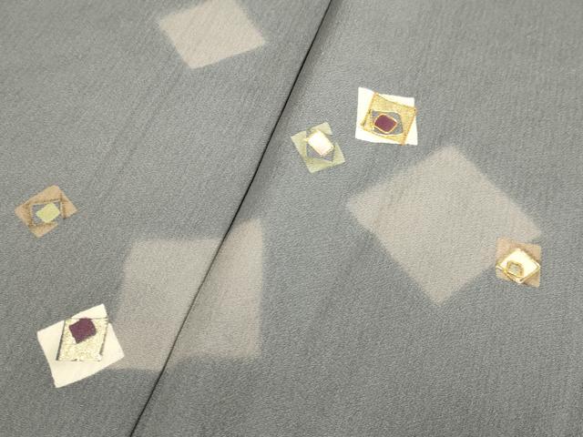 平和屋着物▽訪問着 単衣 駒刺繍 箔散らし文 金彩 正絹 逸品 DABF5839du