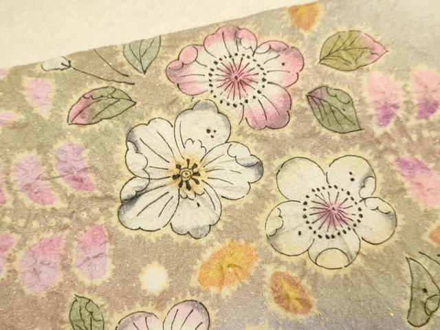 平和屋着物▽訪問着 単衣 作家物 絞り 辻が花 暈し染め 金彩 金通し地 ロング丈 正絹 逸品 DABF5893du