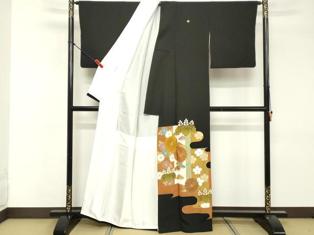 平和屋着物■豪華黒留袖 駒刺繍 桐花文 金彩 正絹 逸品 DABF9777cd