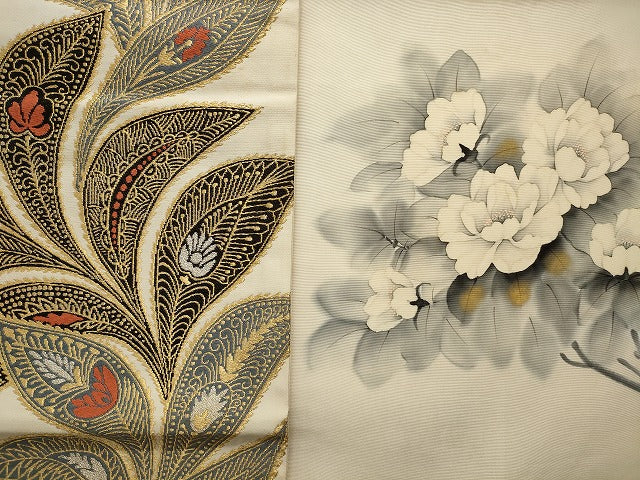平和屋本店■名古屋帯 まとめて100点 更紗 薔薇 花柄 螺鈿 手描き 金銀糸 など 着用可能多数 未使用品あり 全て正絹 se039