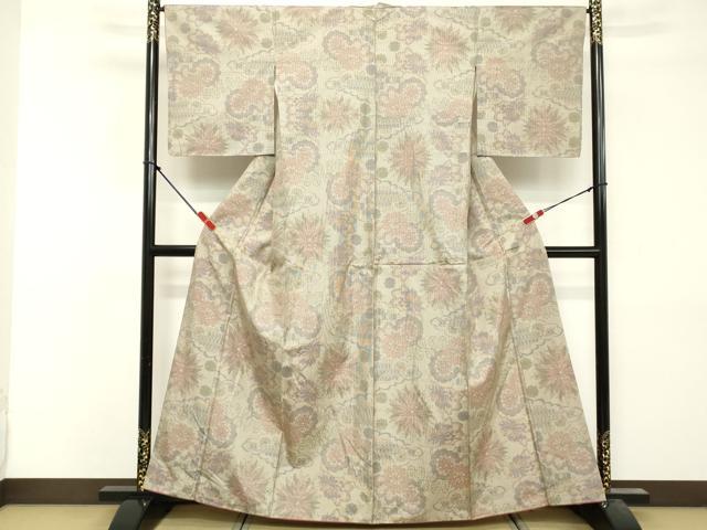 平和屋着物■本場大島紬 7マルキ 舞花文 正絹 逸品 DABF9788cd