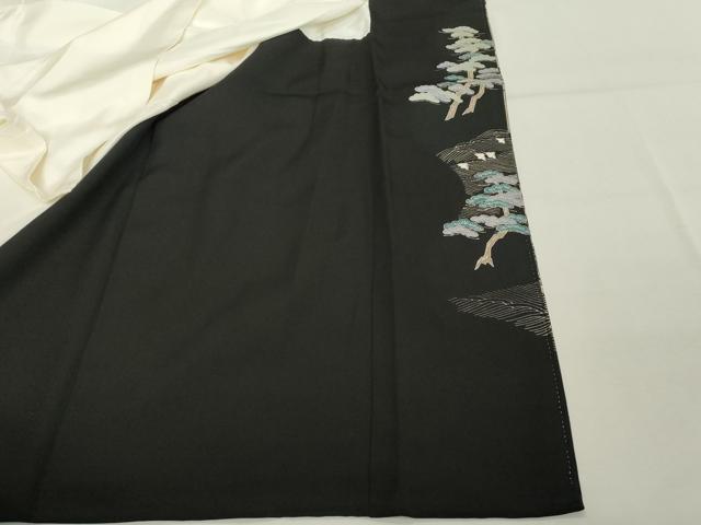 平和屋着物■豪華黒留袖 荒波人物風景文 金銀彩 正絹 逸品 DABF9809cd