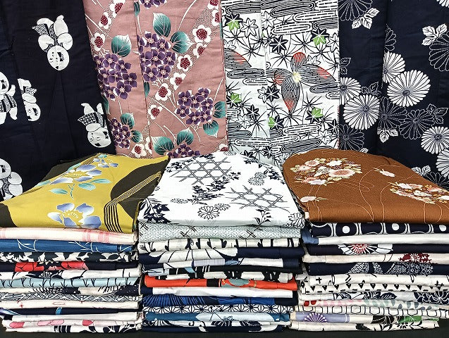 平和屋着物■浴衣 まとめて 45点 人物 蝶 紫陽花 花柄 型染め など 着用可能多数 未使用品あり mmm1061