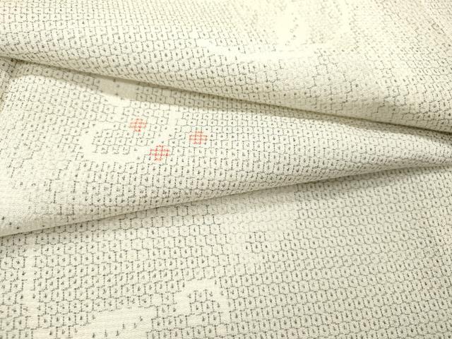 平和屋着物▽本塩沢 単衣 110亀甲 雪輪南天唐草文 正絹 逸品 未使用 DABF2673fe