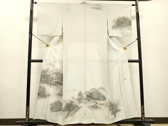 平和屋着物▽訪問着 単衣 作家物 手描き 京百景 暈し染 正絹 逸品 DABF2679fe