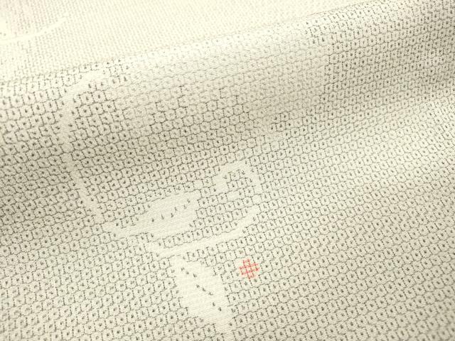 平和屋着物▽本塩沢 単衣 110亀甲 雪輪南天唐草文 正絹 逸品 未使用 DABF2673fe