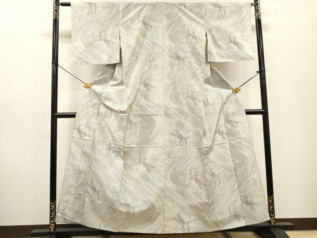 平和屋着物▽上質な紬 単衣 鳳凰 正絹 逸品 DABF2675fe